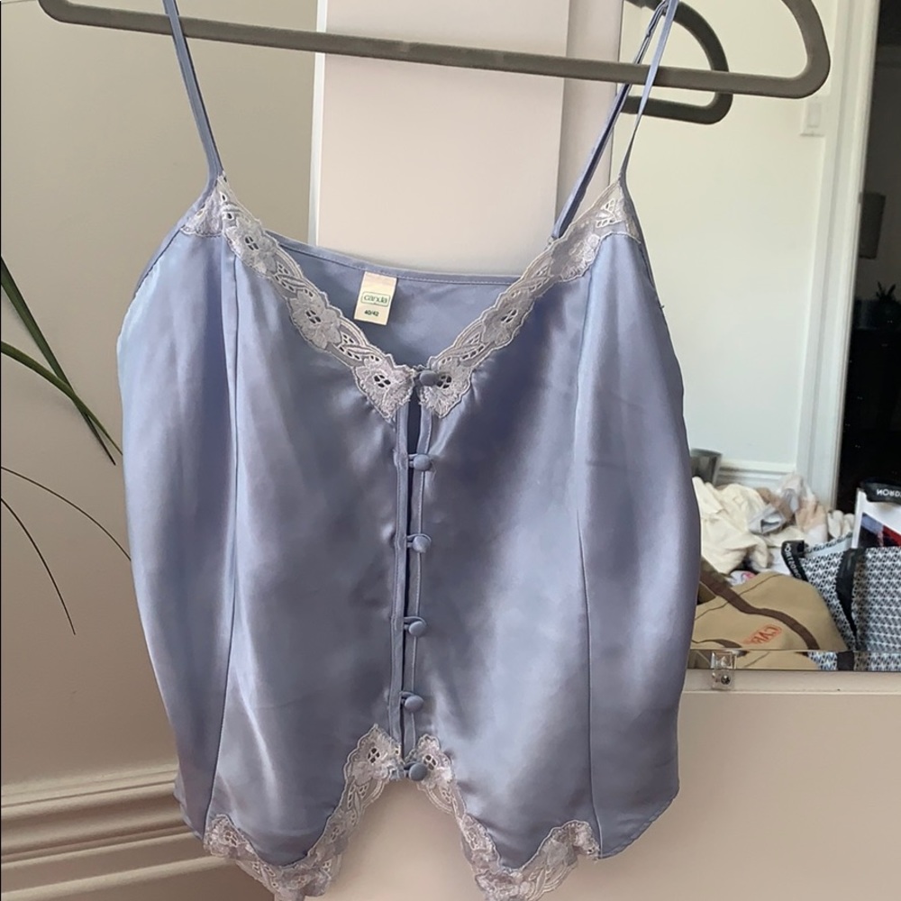 Periwinkle slip silk top